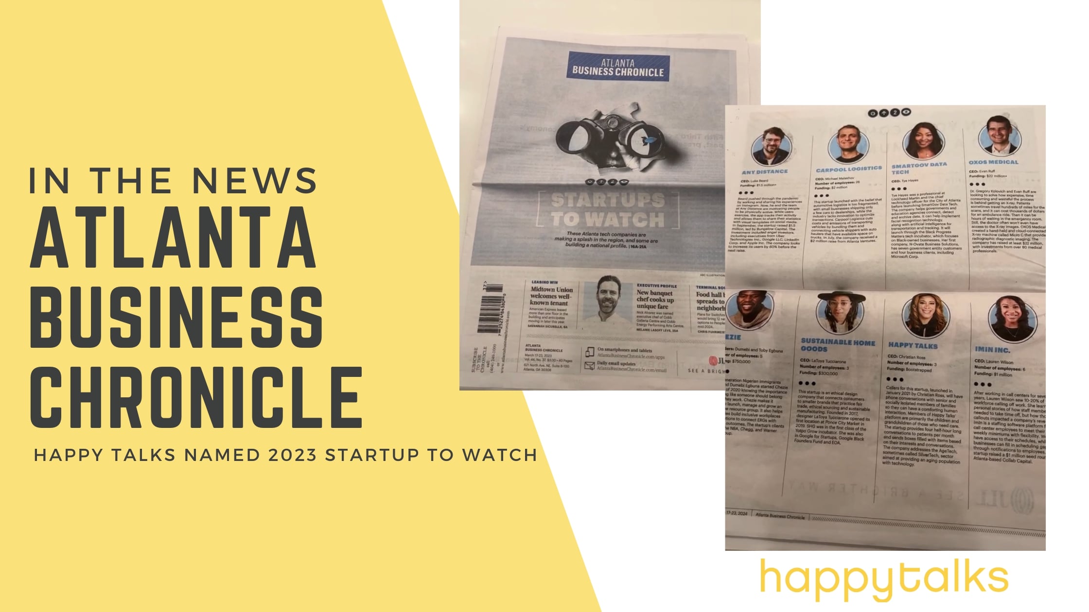 Happy Talks Named an Atlanta Business Chronicle Startup to Watch